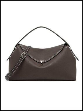 Microfiber Leather Crossbody Bag T Lock Top Handle Large